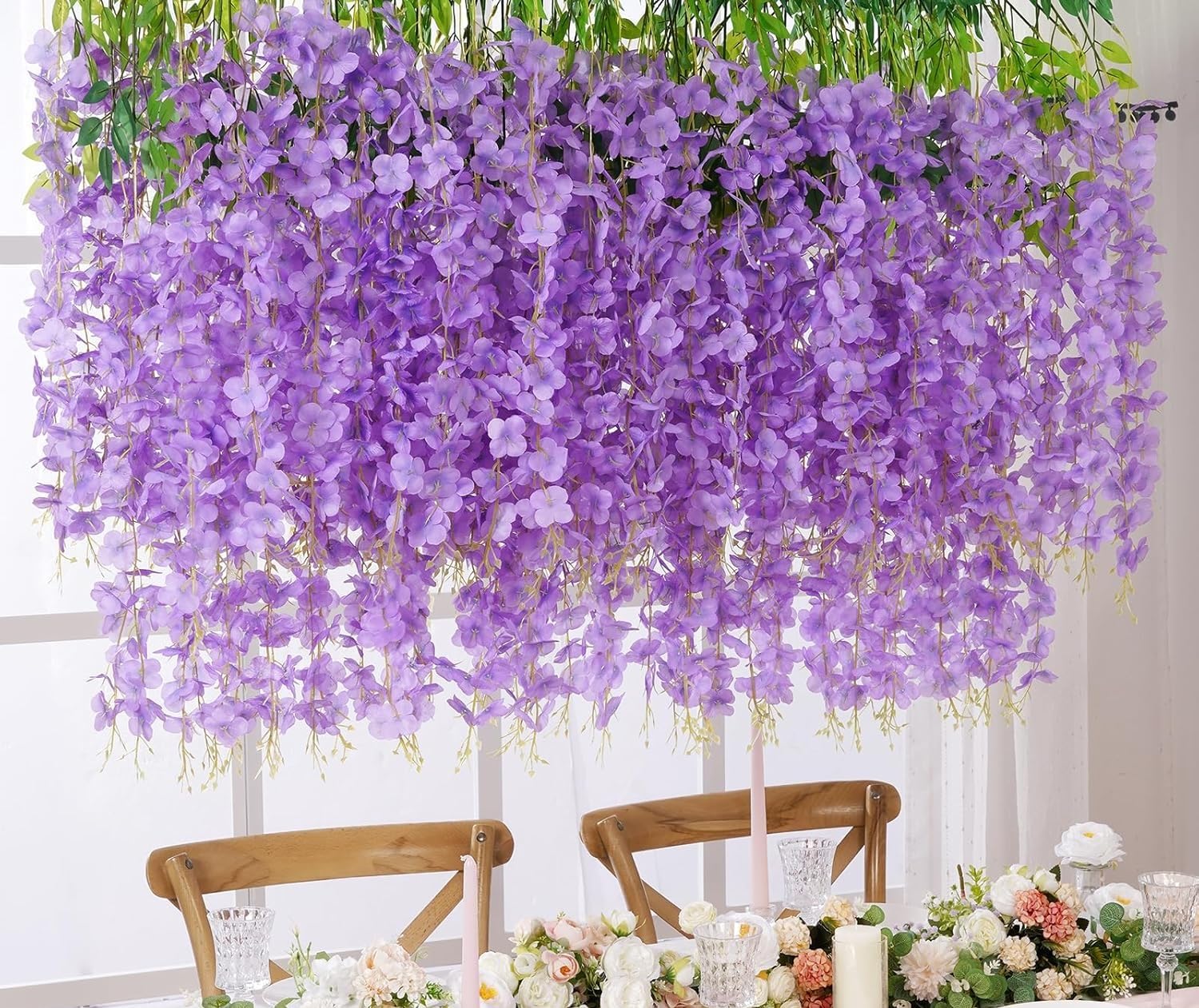 花飾りのひと Amazon｜himsyuden 藤の花 造花 12本セット 藤枝 春の花 人工藤花